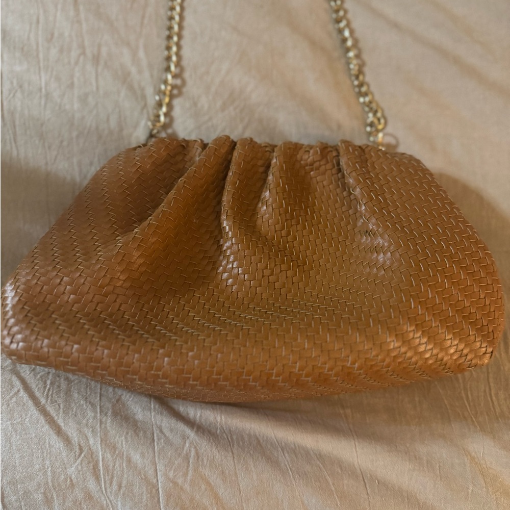 Anthropolgie Tan Woven Clutch Bag
